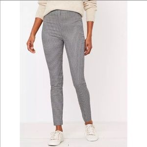 Sz 6 LOFT high waist skinny crop houndstooth pants